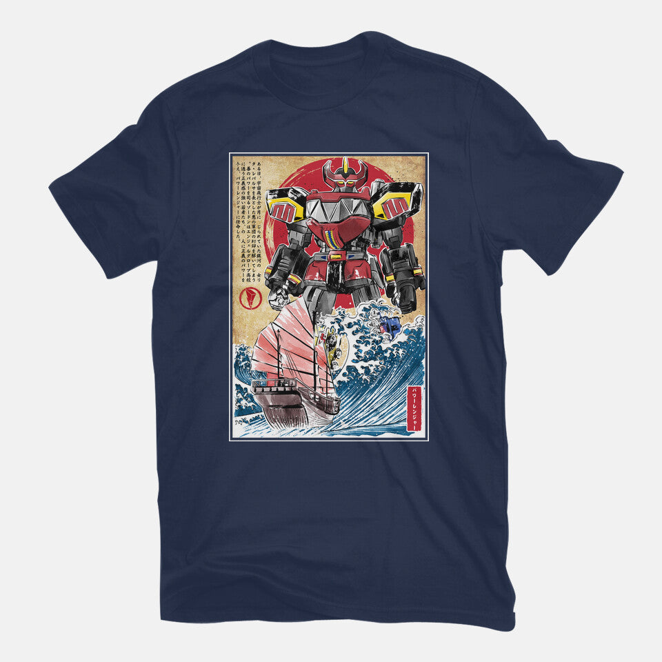 Megazord In Japan Graphic T-Shirt in navy, flat-lay product view