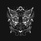Metamorfurry Mystic Cat – Cat Graphic T-Shirt design artwork for black graphic T-shirt