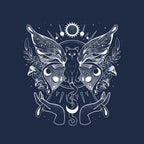 Metamorfurry Mystic Cat – Cat Graphic T-Shirt design artwork for navy graphic T-shirt
