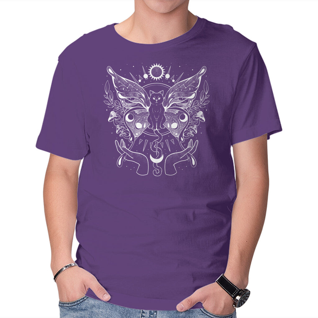 Metamorfurry Mystic Cat – Cat Graphic T-Shirt in purple, product display