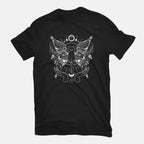 Metamorfurry Mystic Cat – Cat Graphic T-Shirt in black, flat-lay product view