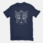 Metamorfurry Mystic Cat – Cat Graphic T-Shirt in navy, flat-lay product view