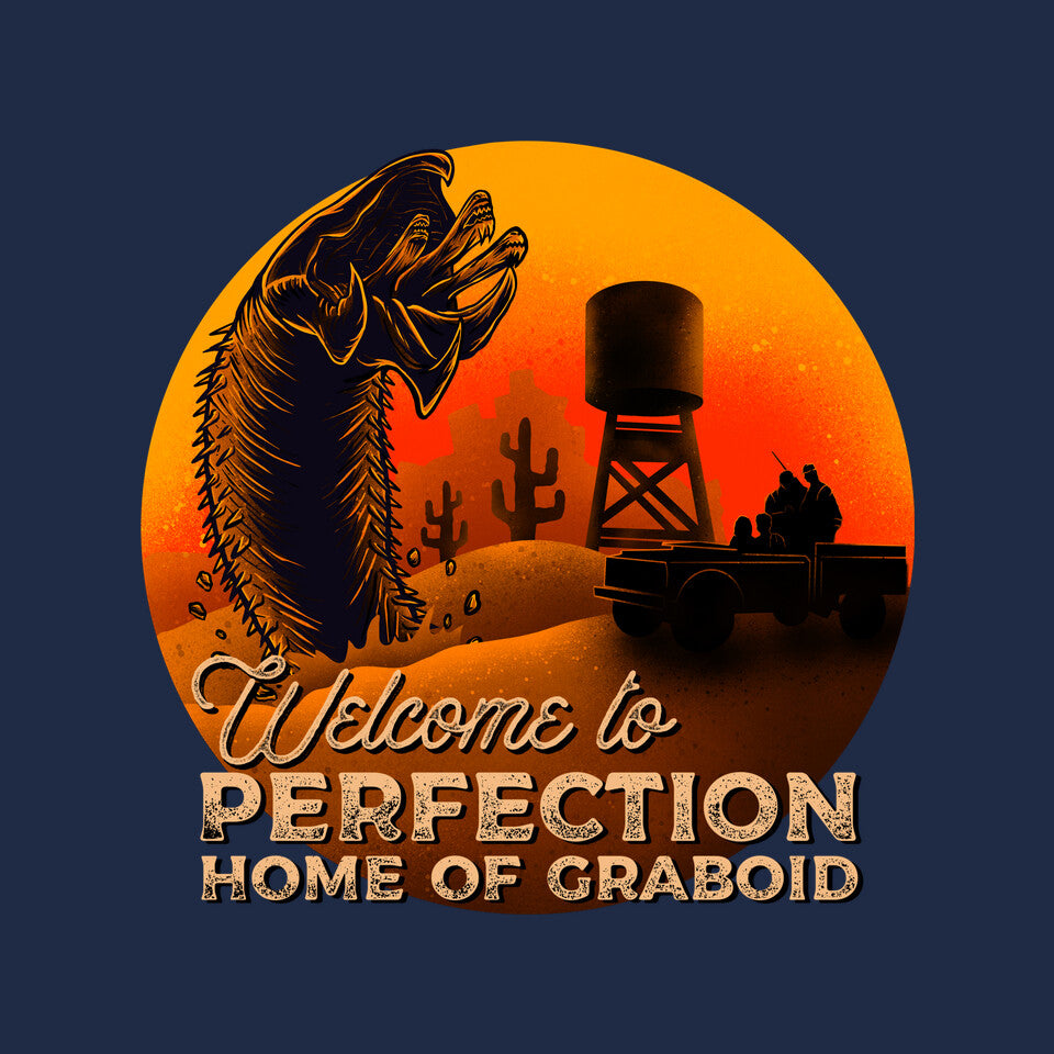 Tremor – Horror Graphic T-Shirt design artwork for navy graphic T-shirt
