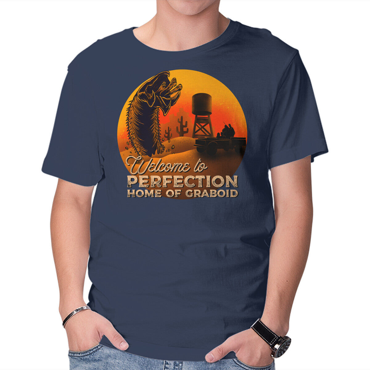 Tremor – Horror Graphic T-Shirt in navy, product display