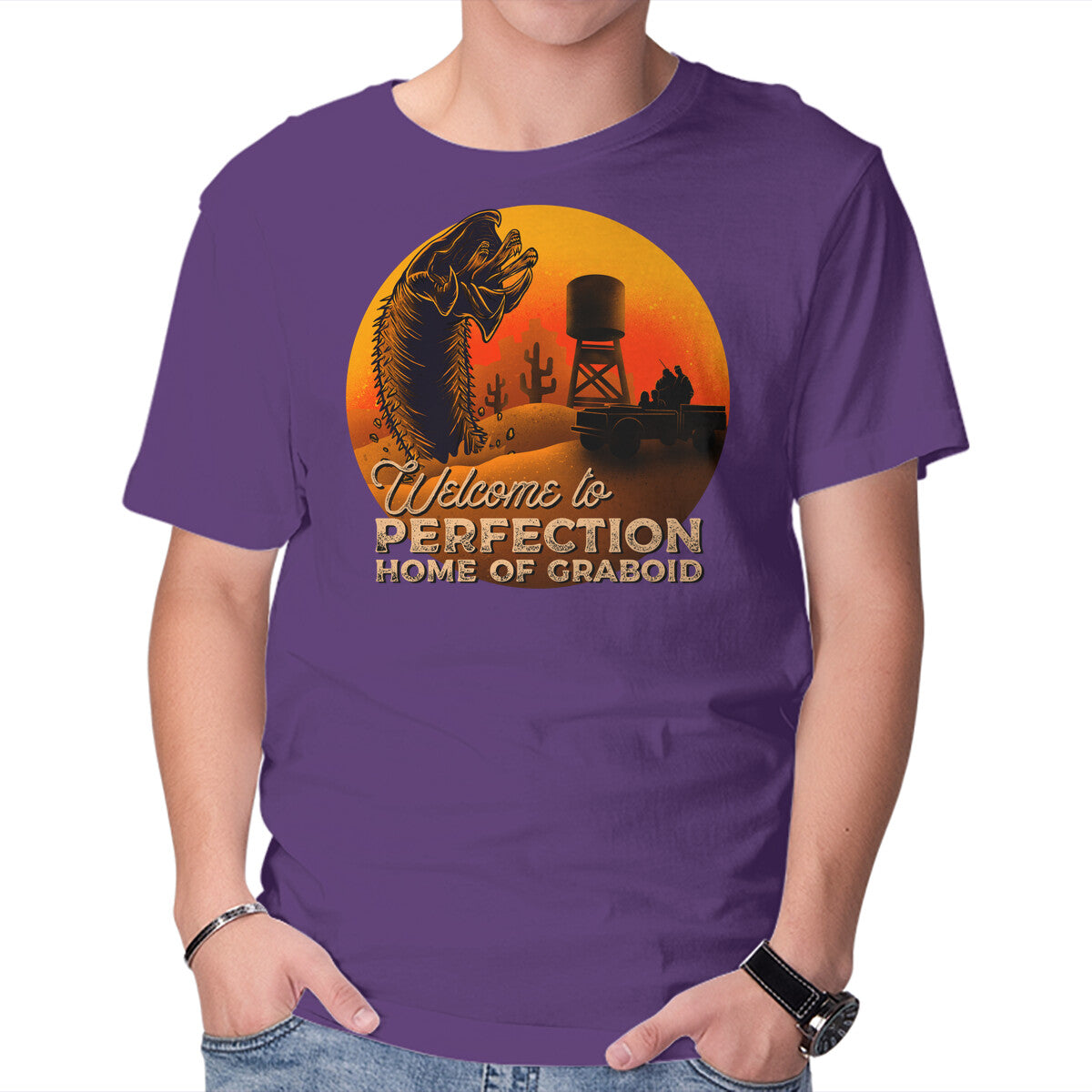 Tremor – Horror Graphic T-Shirt in purple, product display