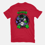 Four Slashers – Horror Graphic T-Shirt in red, flat-lay product view