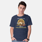 Model wearing navy Second Breakfast – Fantasy Graphic T-Shirt