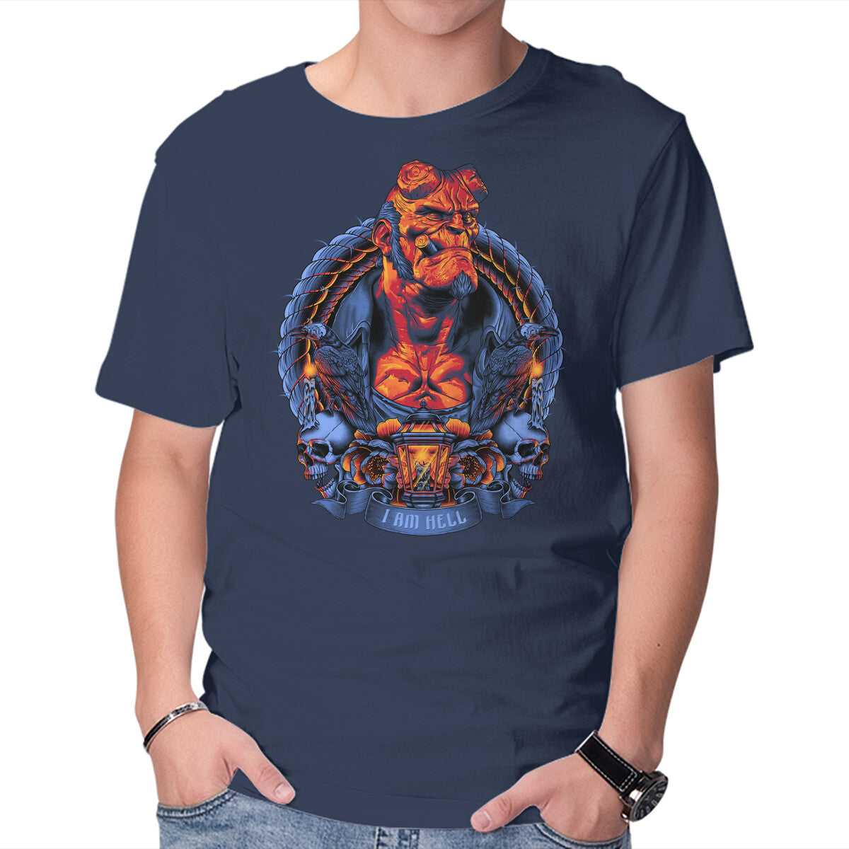 I Am Hell – Movie Graphic T-Shirt in navy, product display