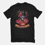 Halloween Surprise – Halloween Graphic T-Shirt in black, flat-lay product view