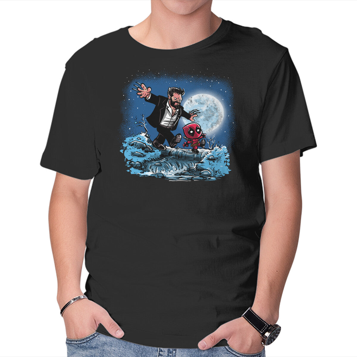 Wade And Logan – Movie Graphic T-Shirt in black, product display