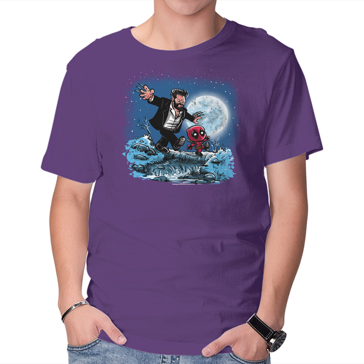 Wade And Logan – Movie Graphic T-Shirt in purple, product display