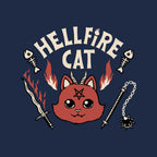 Hell Fire Cat – Cat Graphic T-Shirt design artwork for navy graphic T-shirt