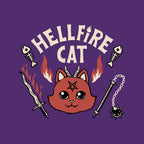 Hell Fire Cat – Cat Graphic T-Shirt design artwork for purple graphic T-shirt