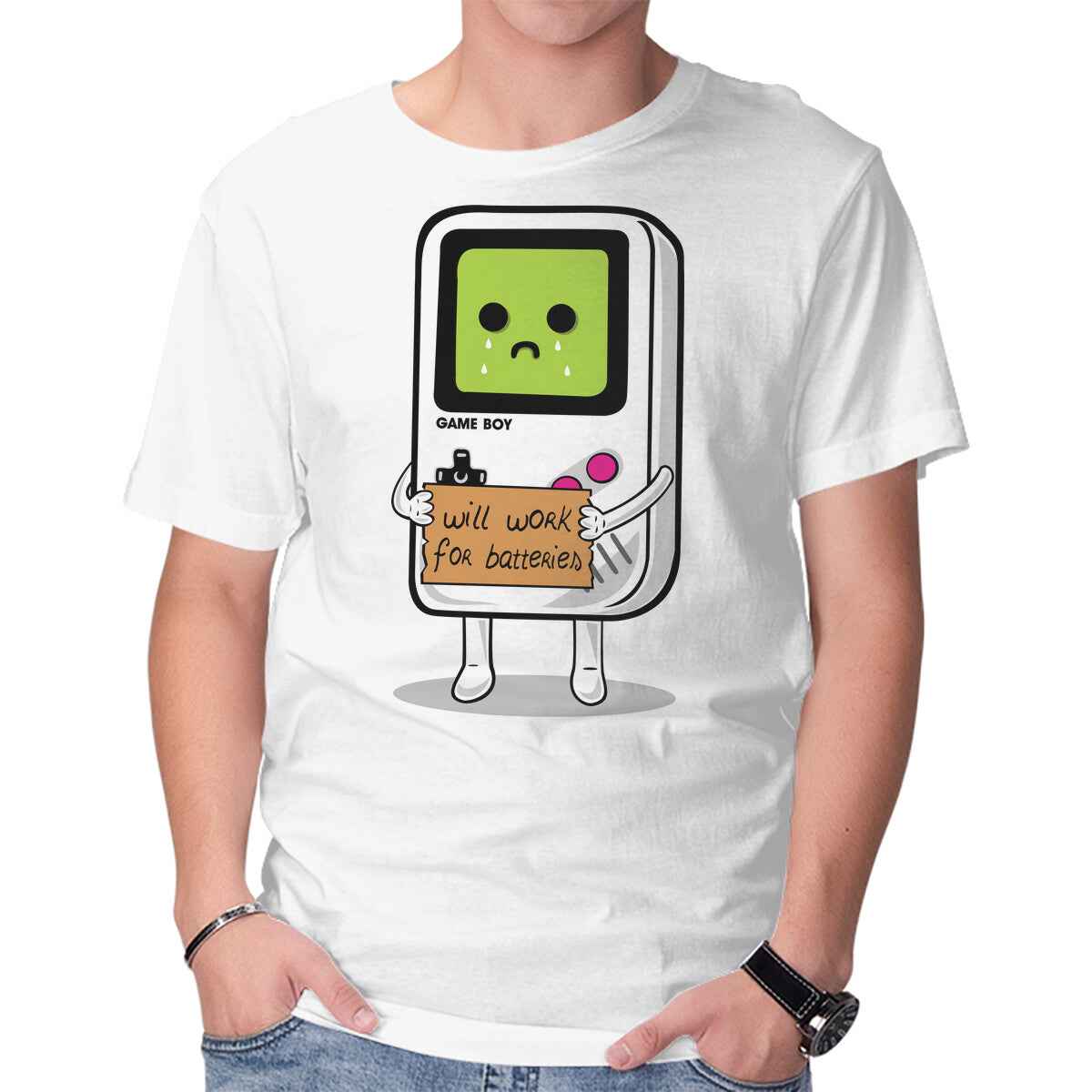 Will Work For Batteries Graphic T-Shirt