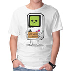 Will Work For Batteries Graphic T-Shirt in white, product display