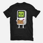 Will Work For Batteries Graphic T-Shirt in black, flat-lay product view