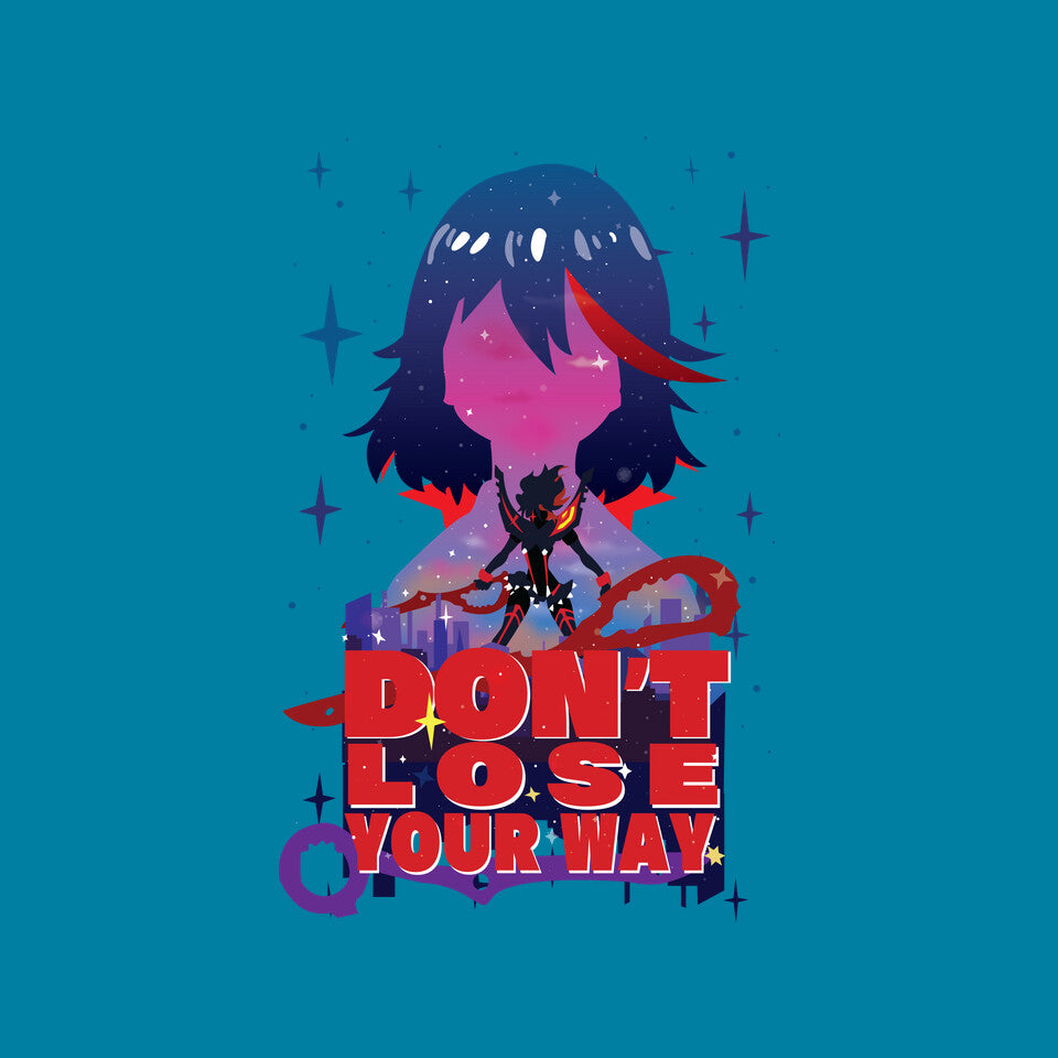 Don't Lose Your Way – Anime Graphic T-Shirt design artwork for turquoise graphic T-shirt