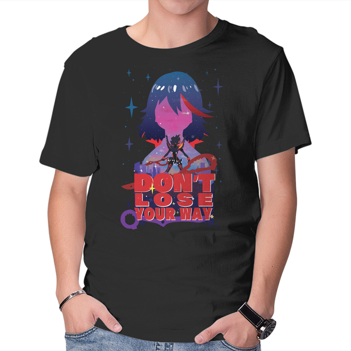 Don't Lose Your Way – Anime Graphic T-Shirt in black, product display