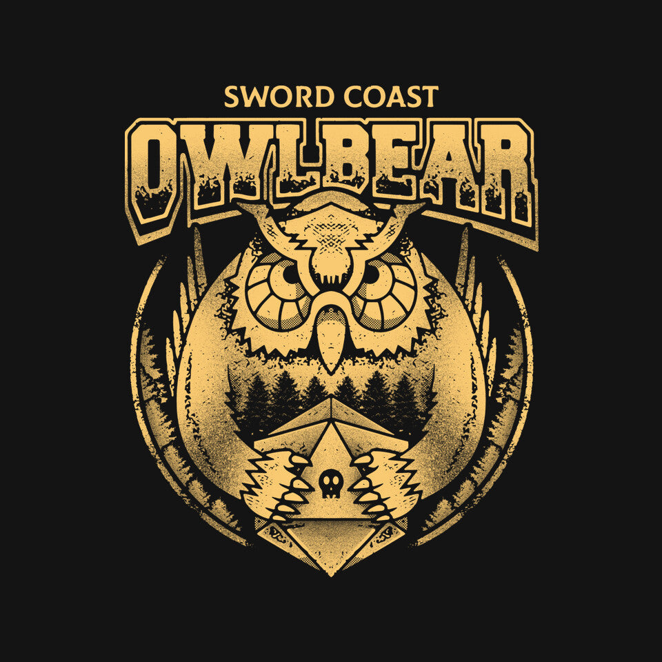 OwlBear – Gaming Graphic T-Shirt design artwork for black graphic T-shirt