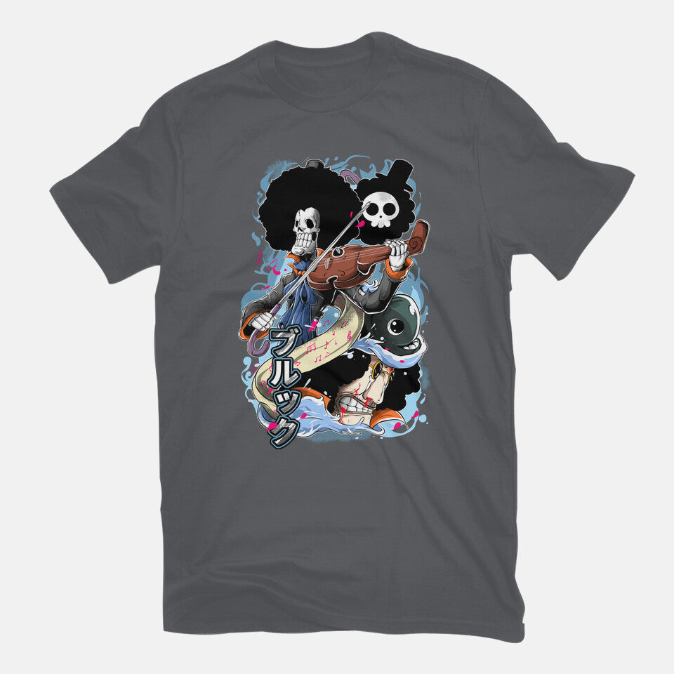 The Great Musician – Anime Graphic T-Shirt in charcoal, flat-lay product view