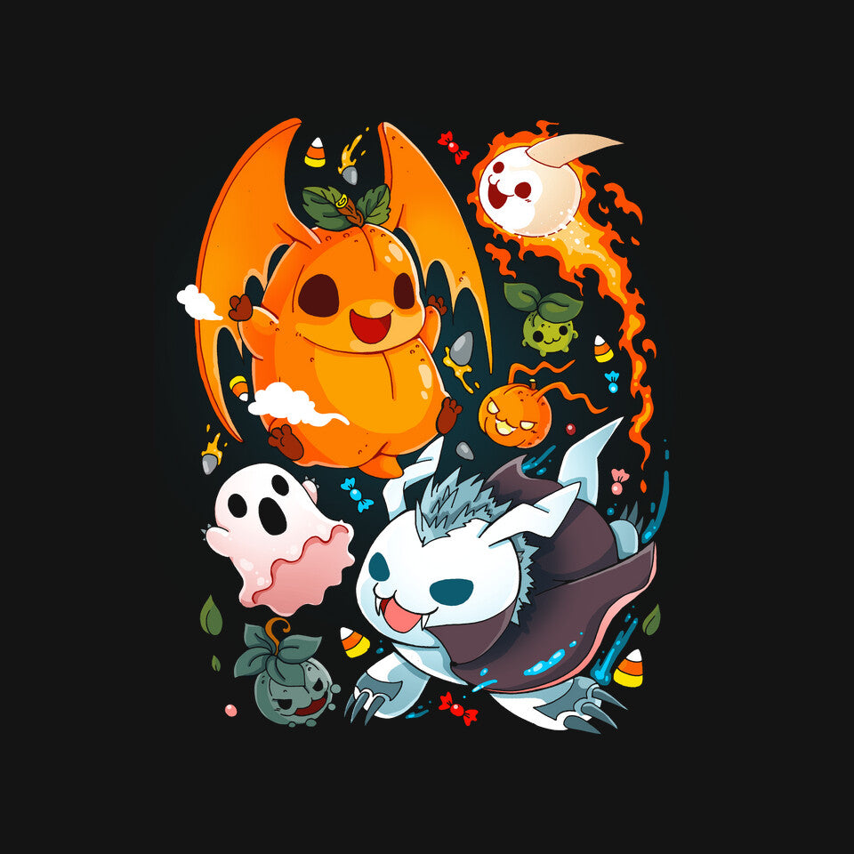 Digi Halloween – Halloween Graphic T-Shirt design artwork for black graphic T-shirt