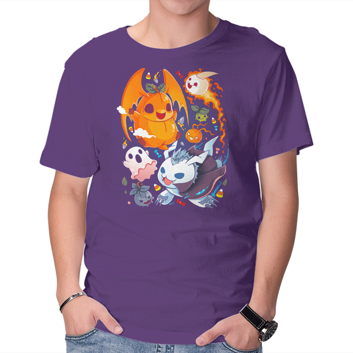 Digi Halloween – Halloween Graphic T-Shirt in purple, product display
