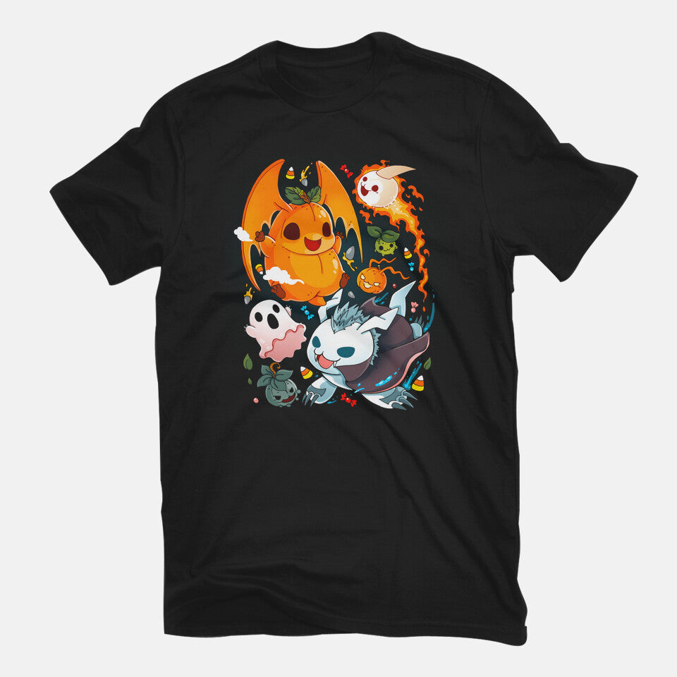 Digi Halloween – Halloween Graphic T-Shirt in black, flat-lay product view
