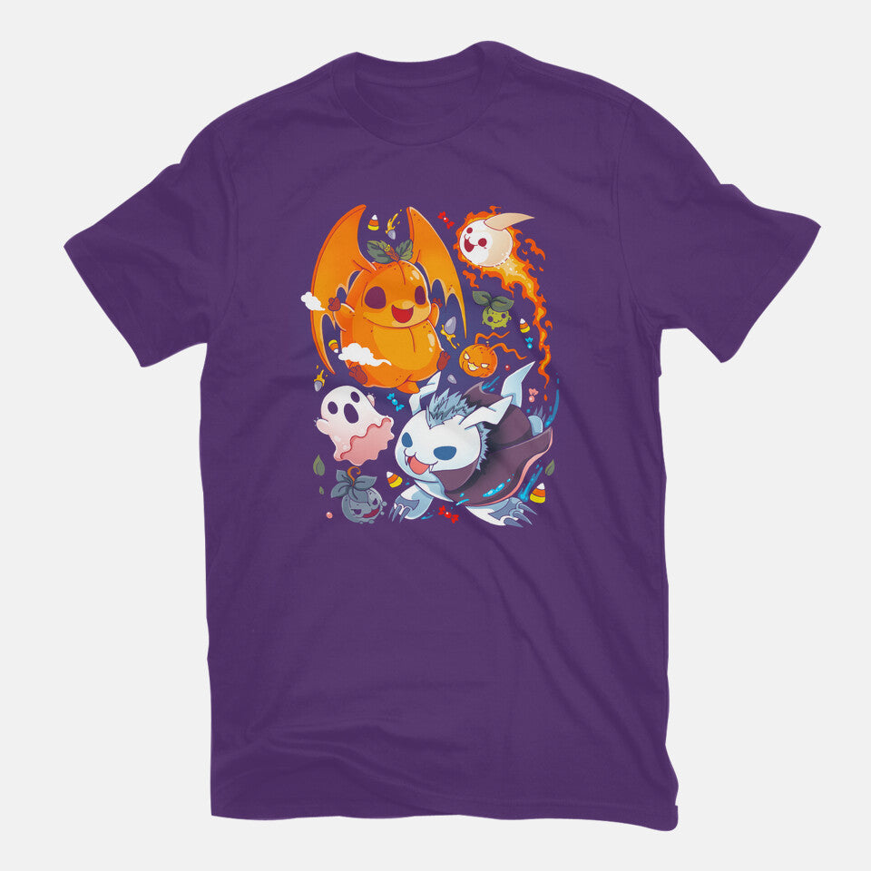 Digi Halloween – Halloween Graphic T-Shirt in purple, flat-lay product view