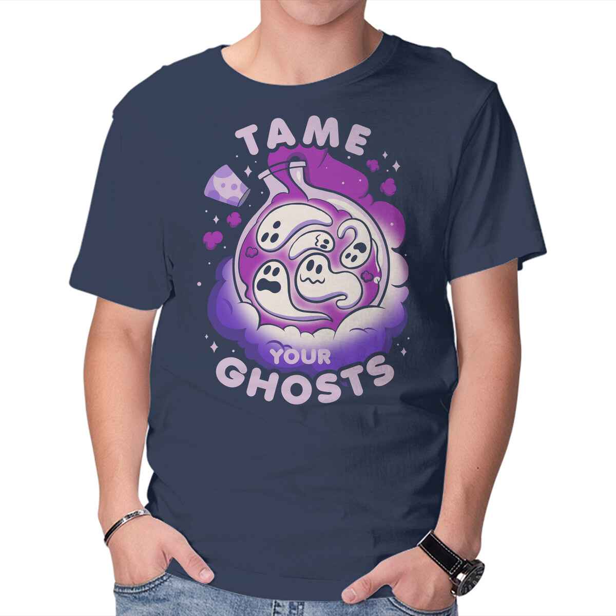 Tame Your Ghosts – Halloween Graphic T-Shirt