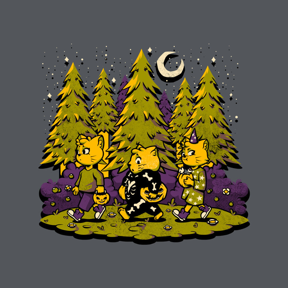 Treat Or Fish – Cat Graphic T-Shirt design artwork for charcoal graphic T-shirt