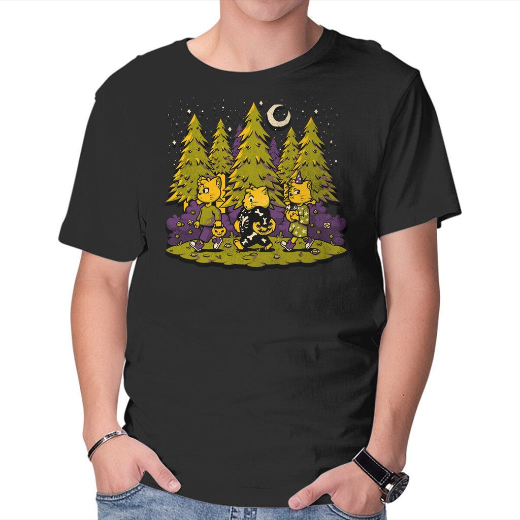 Treat Or Fish – Cat Graphic T-Shirt in black, product display