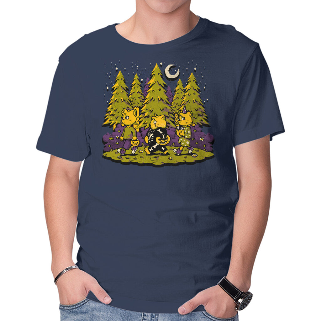 Treat Or Fish – Cat Graphic T-Shirt in navy, product display