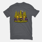 Treat Or Fish – Cat Graphic T-Shirt in charcoal, flat-lay product view