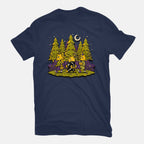 Treat Or Fish – Cat Graphic T-Shirt in navy, flat-lay product view