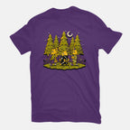 Treat Or Fish – Cat Graphic T-Shirt in purple, flat-lay product view