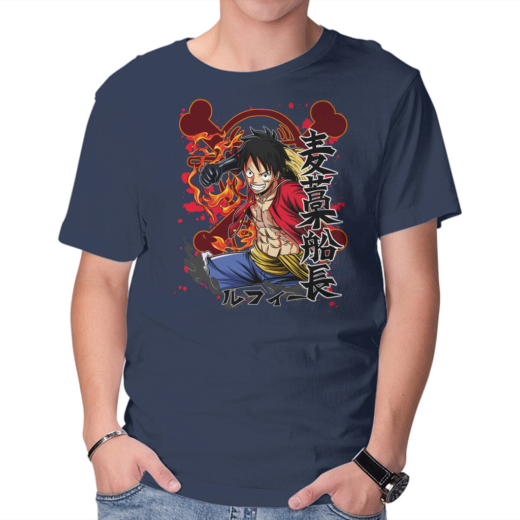 Monkey D Luffy – Anime Graphic T-Shirt in navy, product display