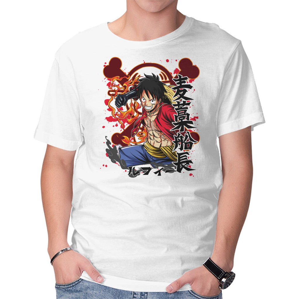Monkey D Luffy – Anime Graphic T-Shirt in white, product display
