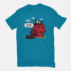 Mutant Nuts – Sci-Fi Graphic T-Shirt in turquoise, flat-lay product view