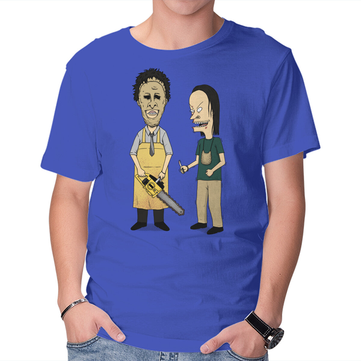 Texas Is Cool – Horror Graphic T-Shirt in royal blue, product display