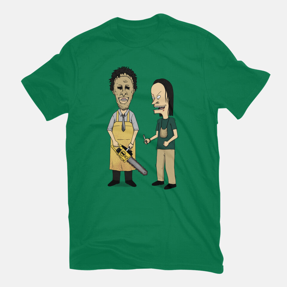 Texas Is Cool – Horror Graphic T-Shirt in green, flat-lay product view