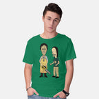Model wearing green Texas Is Cool – Horror Graphic T-Shirt