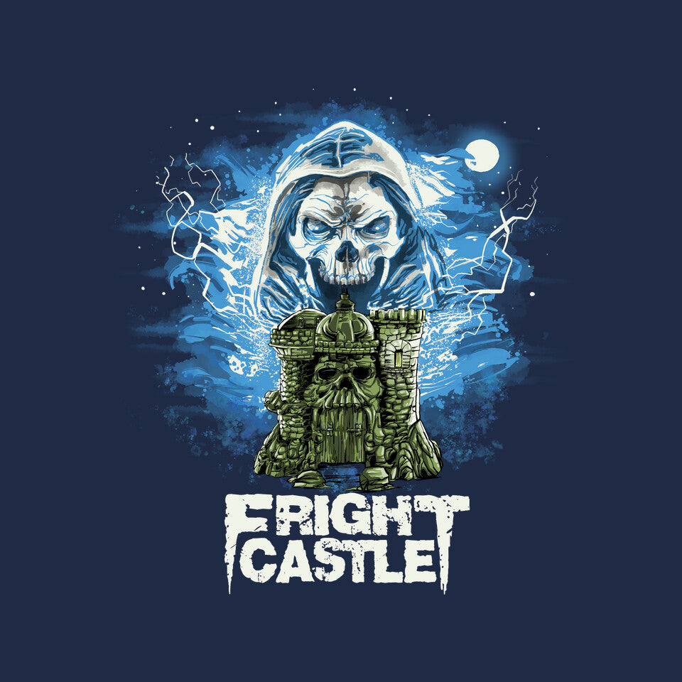 Fright Castle – Fantasy Graphic T-Shirt design artwork for navy graphic T-shirt