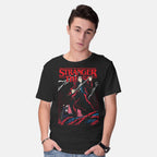 Model wearing black Munson Epic – Horror Graphic T-Shirt