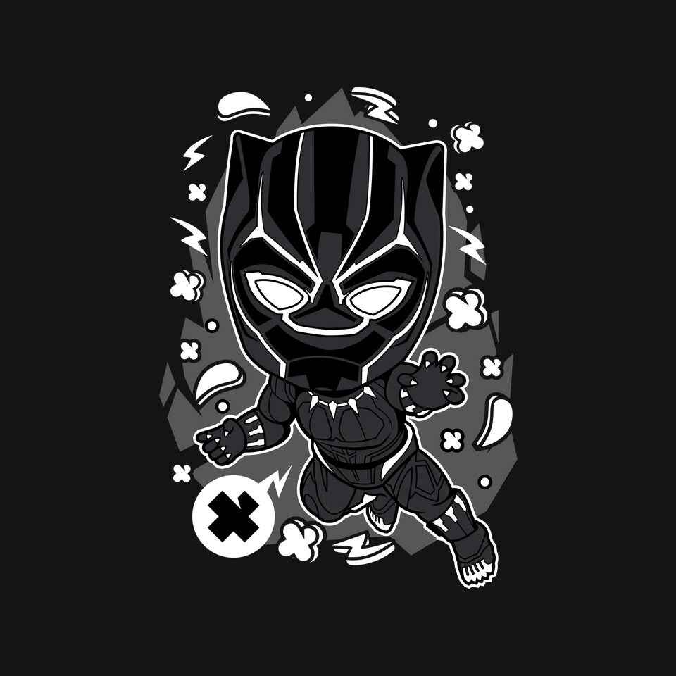 Black Panther Cartoon – Movie Graphic T-Shirt