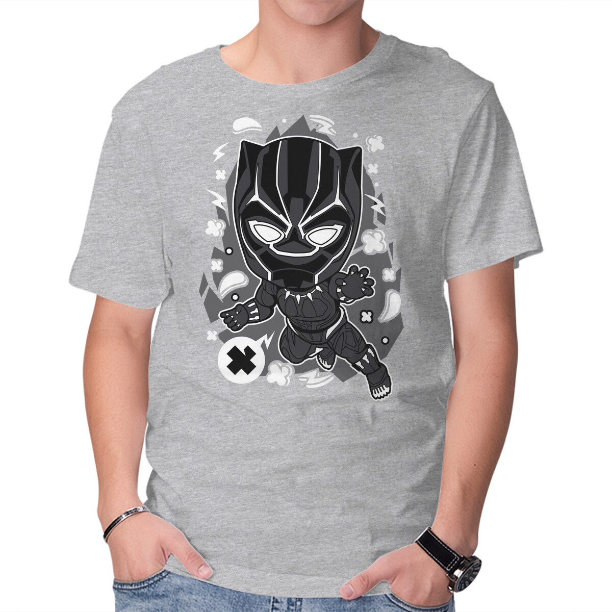 Black Panther Cartoon – Movie Graphic T-Shirt
