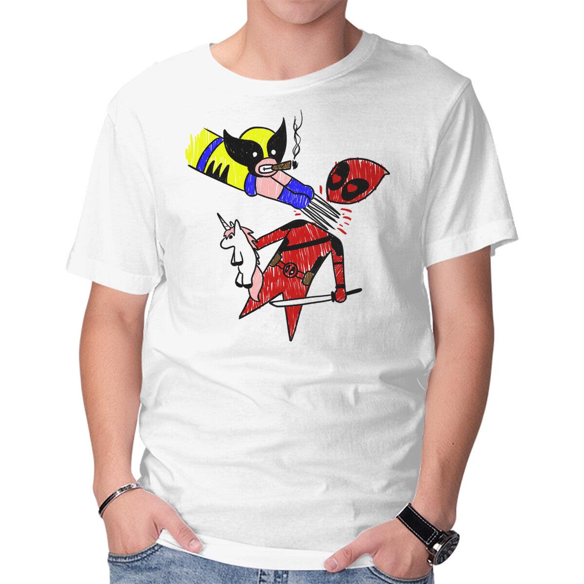He Loves Me – Movie Graphic T-Shirt in white, product display