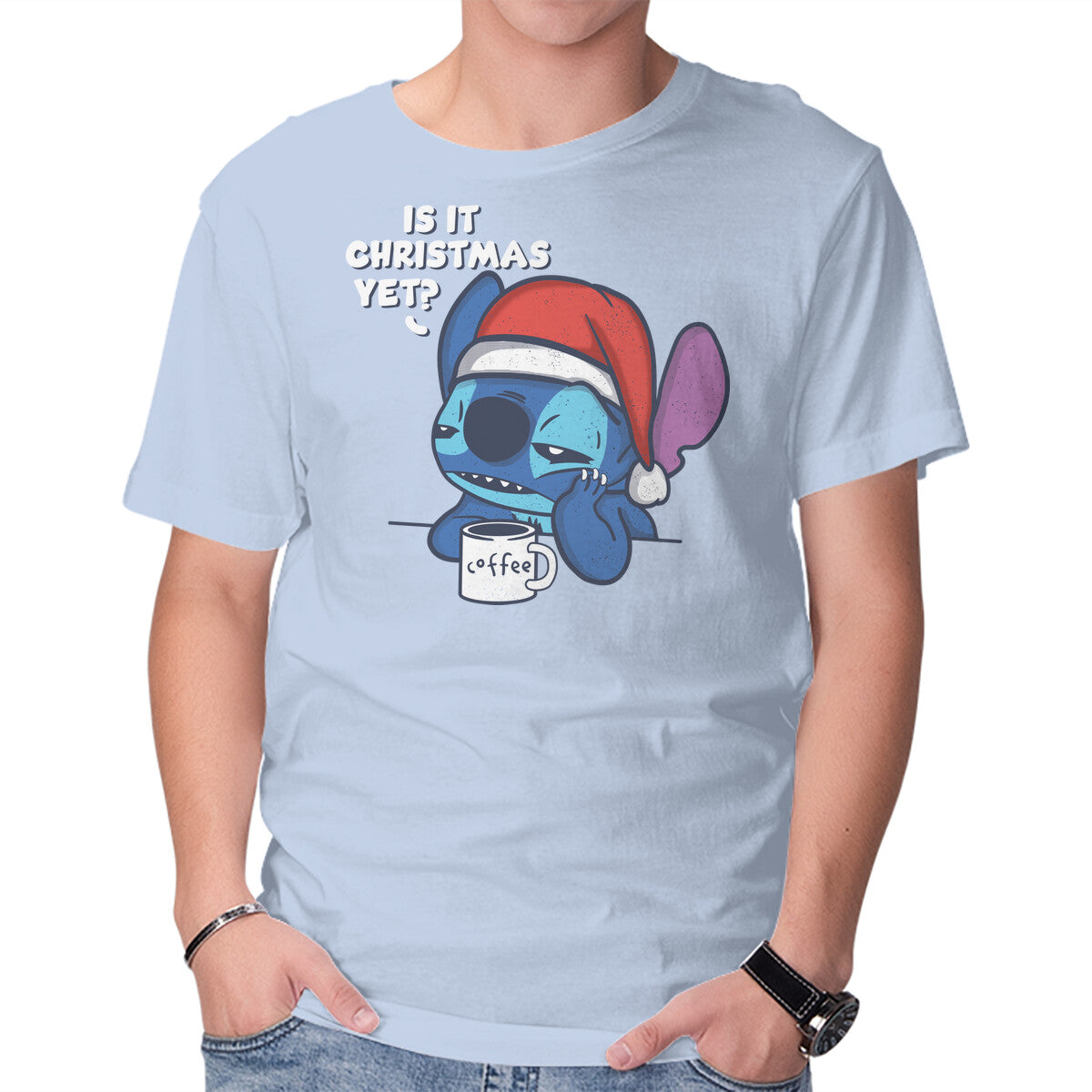 Is It Christmas Yet – Movie Graphic T-Shirt in blue, product display