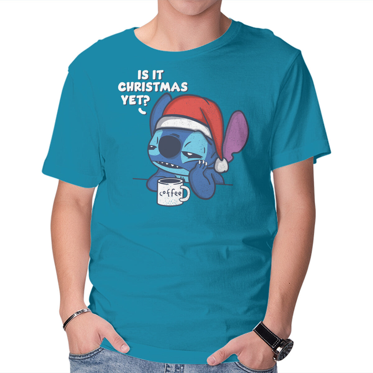 Is It Christmas Yet – Movie Graphic T-Shirt in turquoise, product display