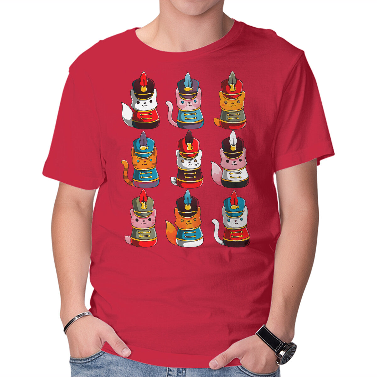 Cat Nutcracker – Cat Graphic T-Shirt in red, product display