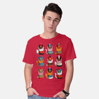 Model wearing red Cat Nutcracker – Cat Graphic T-Shirt